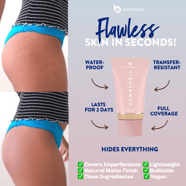 Bombshell Maquillaje para cuerpo y piernas - 100ml | 3.4 onzas líquidas