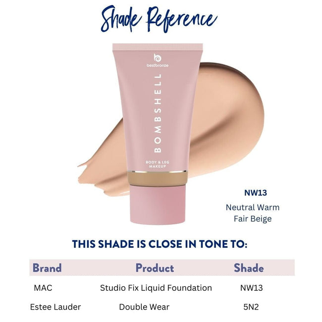 Bombshell Maquillaje para cuerpo y piernas - 100ml | 3.4 onzas líquidas
