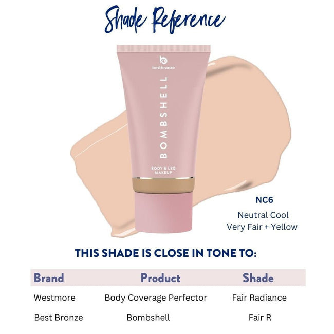 Bombshell Maquillaje para cuerpo y piernas - 100ml | 3.4 onzas líquidas