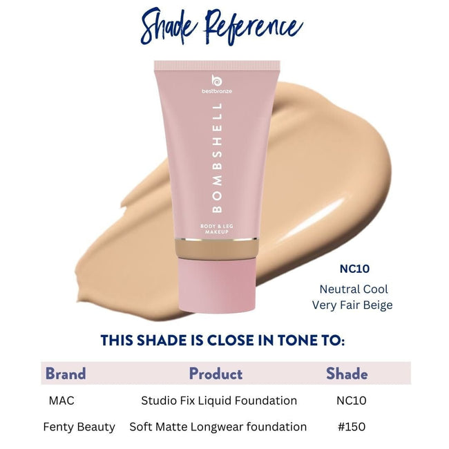Bombshell Maquillaje para cuerpo y piernas - 100ml | 3.4 onzas líquidas