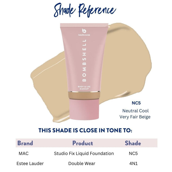 Bombshell Maquillaje para cuerpo y piernas - 100ml | 3.4 onzas líquidas