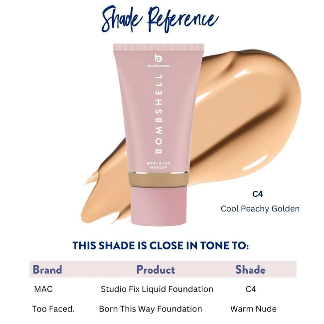 Bombshell Maquillaje para cuerpo y piernas - 100ml | 3.4 onzas líquidas
