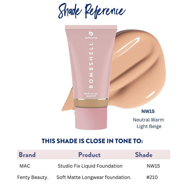 Bombshell Maquillaje para cuerpo y piernas - 100ml | 3.4 onzas líquidas