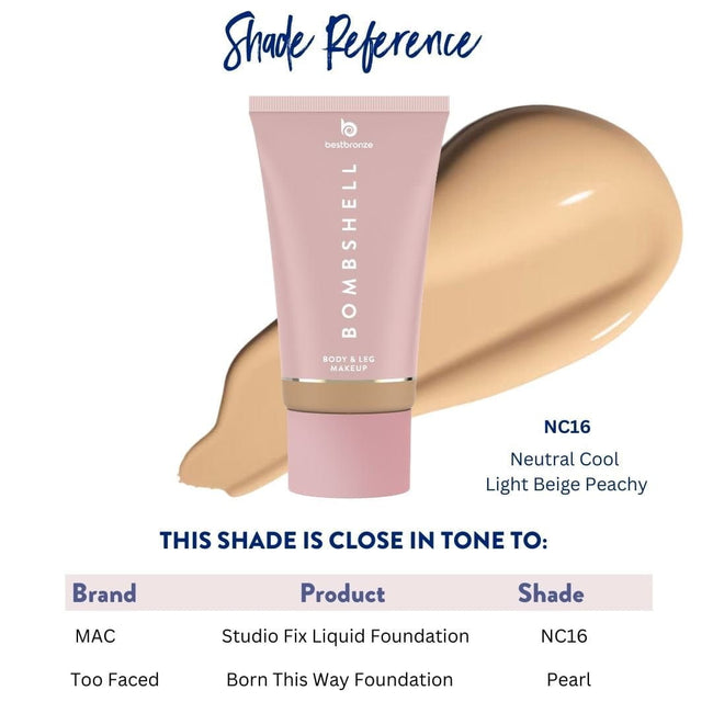 Bombshell Maquillaje para cuerpo y piernas - 100ml | 3.4 onzas líquidas