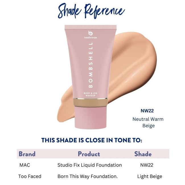 Bombshell Maquillaje para cuerpo y piernas - 100ml | 3.4 onzas líquidas