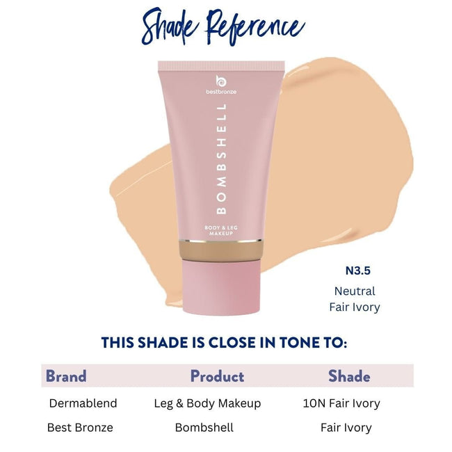 Bombshell Maquillaje para cuerpo y piernas - 100ml | 3.4 onzas líquidas