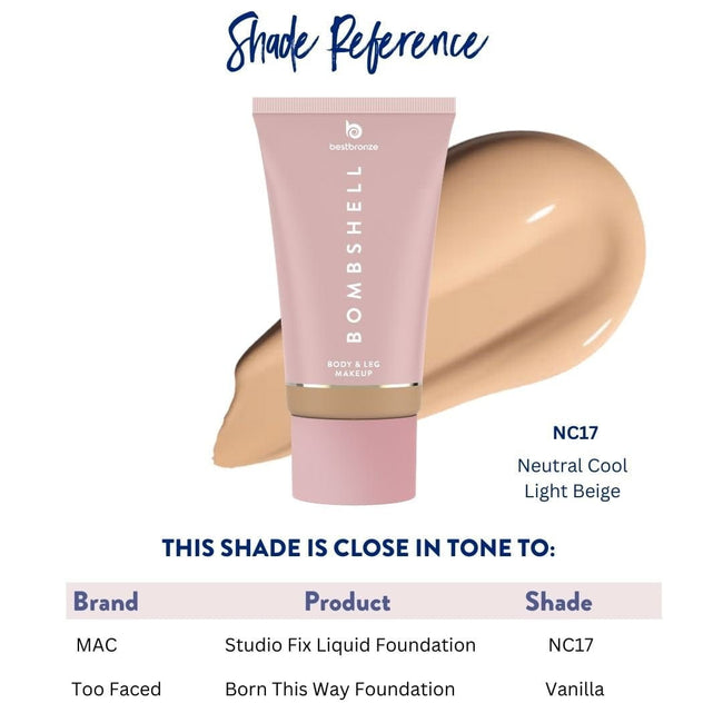 Bombshell Maquillaje para cuerpo y piernas - 100ml | 3.4 onzas líquidas