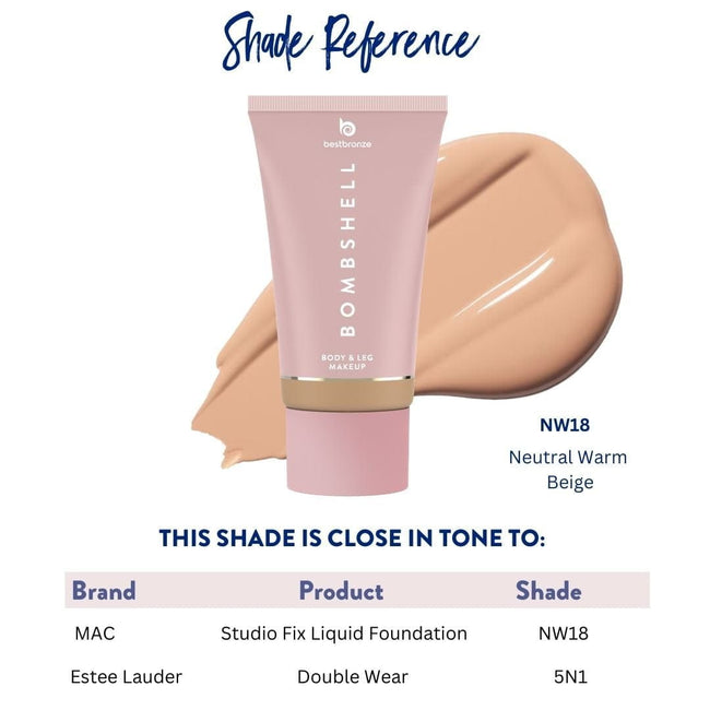 Bombshell Maquillaje para cuerpo y piernas - 100ml | 3.4 onzas líquidas