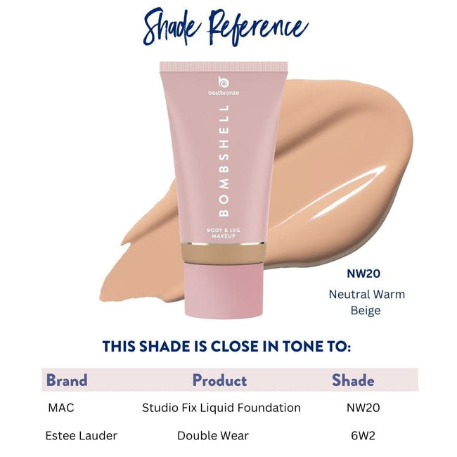 Bombshell Maquillaje para cuerpo y piernas - 100ml | 3.4 onzas líquidas