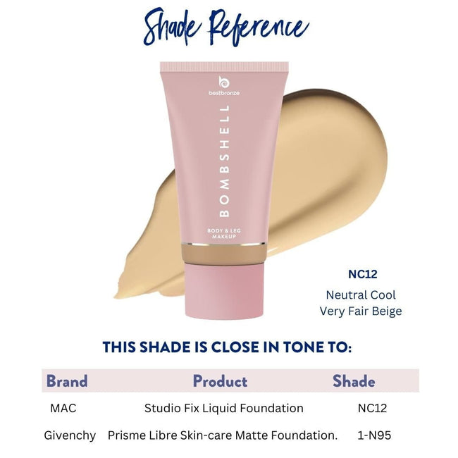 Bombshell Maquillaje para cuerpo y piernas - 100ml | 3.4 onzas líquidas