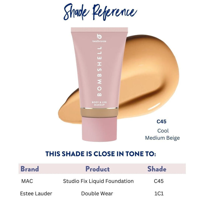Bombshell Maquillaje para cuerpo y piernas - 100ml | 3.4 onzas líquidas
