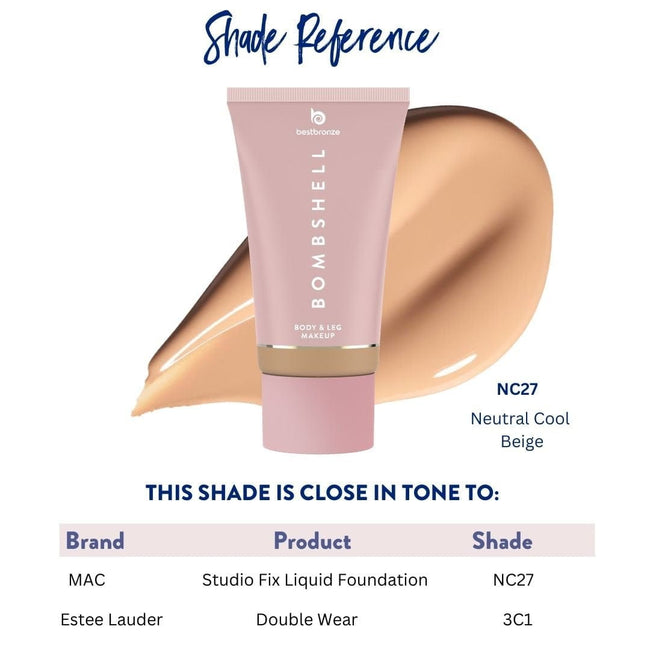 Bombshell Maquillaje para cuerpo y piernas - 100ml | 3.4 onzas líquidas
