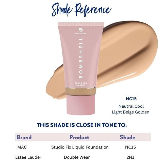 Bombshell Maquillaje para cuerpo y piernas - 100ml | 3.4 onzas líquidas
