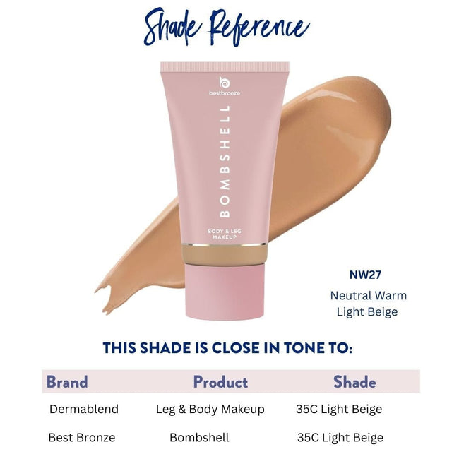 Bombshell Maquillaje para cuerpo y piernas - 100ml | 3.4 onzas líquidas