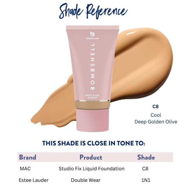 Bombshell Maquillaje para cuerpo y piernas - 100ml | 3.4 onzas líquidas