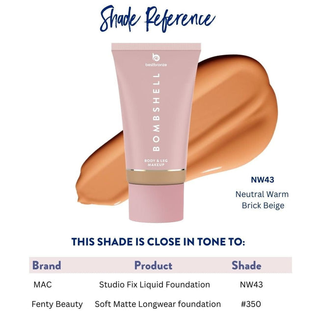 Bombshell Maquillaje para cuerpo y piernas - 100ml | 3.4 onzas líquidas