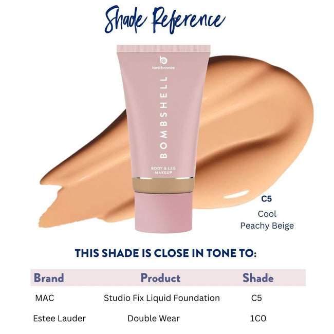 Bombshell Maquillaje para cuerpo y piernas - 100ml | 3.4 onzas líquidas