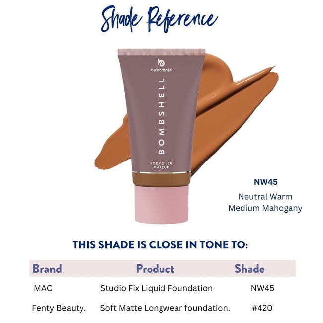 Bombshell Maquillaje para cuerpo y piernas - 100ml | 3.4 onzas líquidas