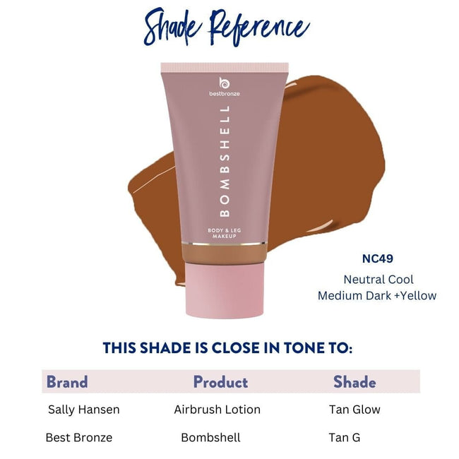 Bombshell Maquillaje para cuerpo y piernas - 100ml | 3.4 onzas líquidas