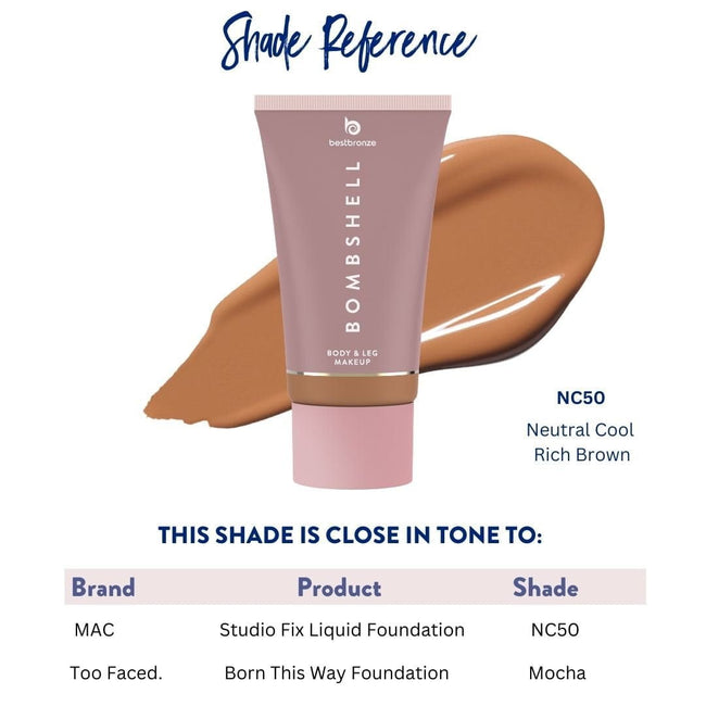 Bombshell Maquillaje para cuerpo y piernas - 100ml | 3.4 onzas líquidas