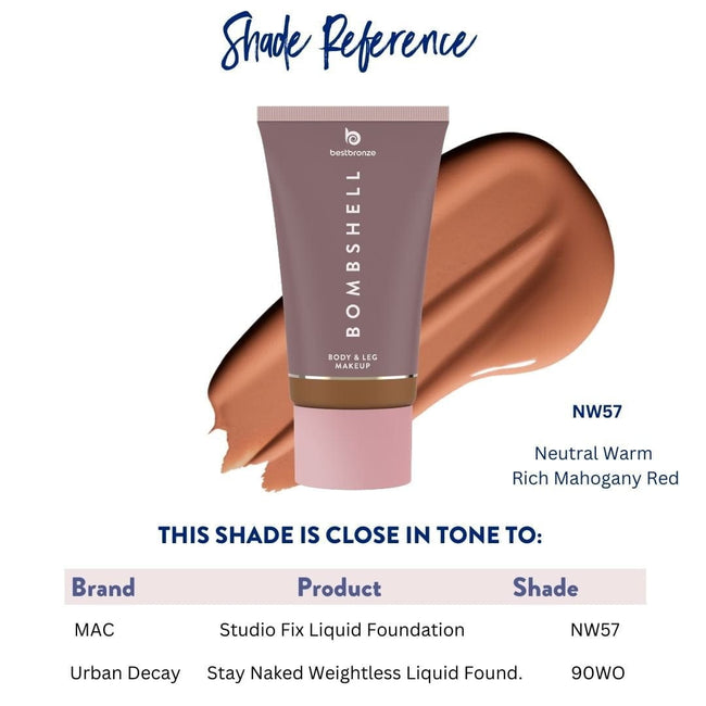 Bombshell Maquillaje para cuerpo y piernas - 100ml | 3.4 onzas líquidas