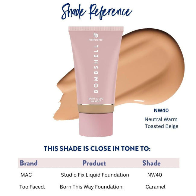Bombshell Maquillaje para cuerpo y piernas - 100ml | 3.4 onzas líquidas