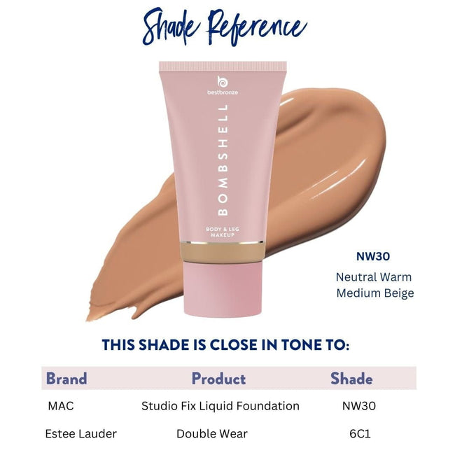 Bombshell Maquillaje para cuerpo y piernas - 100ml | 3.4 onzas líquidas