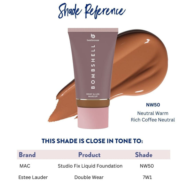 Bombshell Maquillaje para cuerpo y piernas - 100ml | 3.4 onzas líquidas