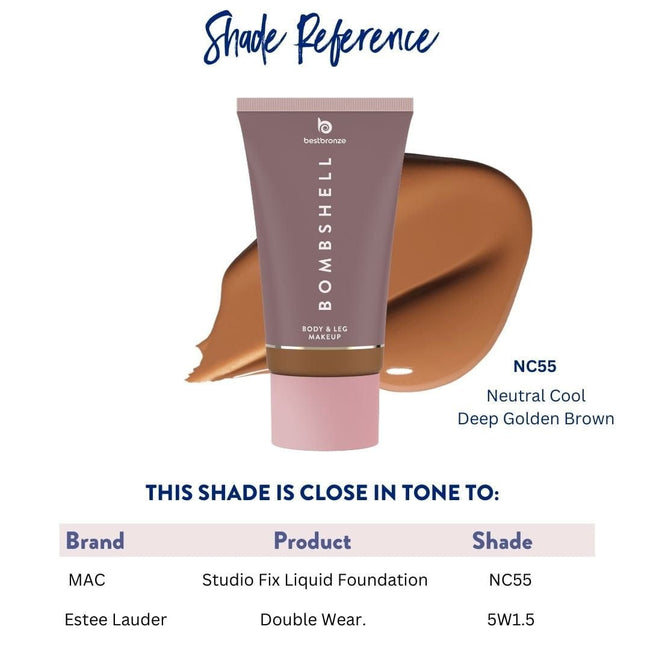 Bombshell Maquillaje para cuerpo y piernas - 100ml | 3.4 onzas líquidas