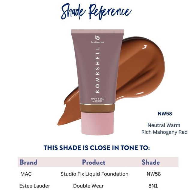 Bombshell Maquillaje para cuerpo y piernas - 100ml | 3.4 onzas líquidas
