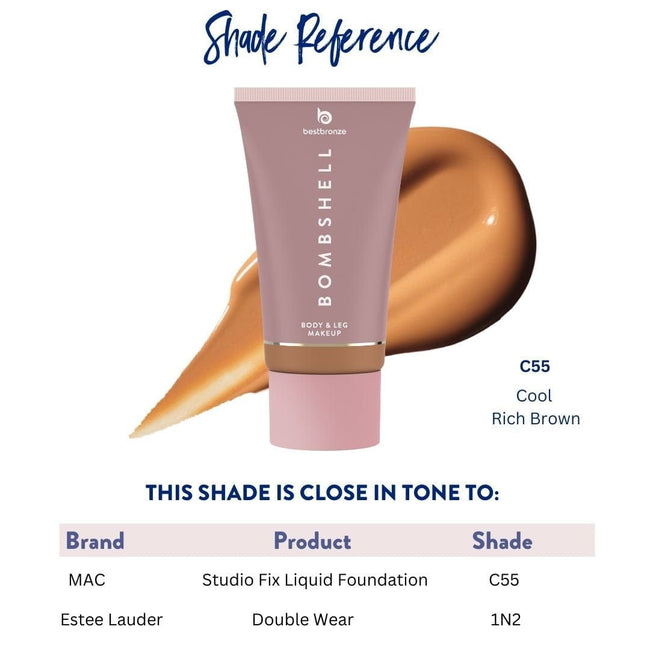 Bombshell Maquillaje para cuerpo y piernas - 100ml | 3.4 onzas líquidas