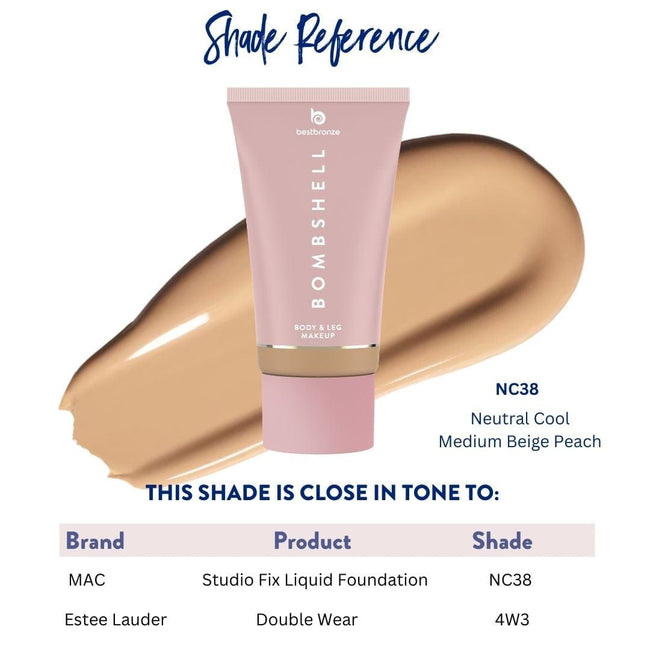 Bombshell Maquillaje para cuerpo y piernas - 100ml | 3.4 onzas líquidas