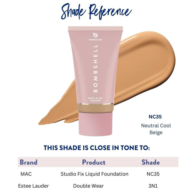 Bombshell Maquillaje para cuerpo y piernas - 100ml | 3.4 onzas líquidas