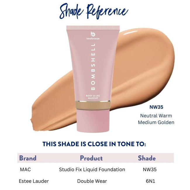 Bombshell Maquillaje para cuerpo y piernas - 100ml | 3.4 onzas líquidas